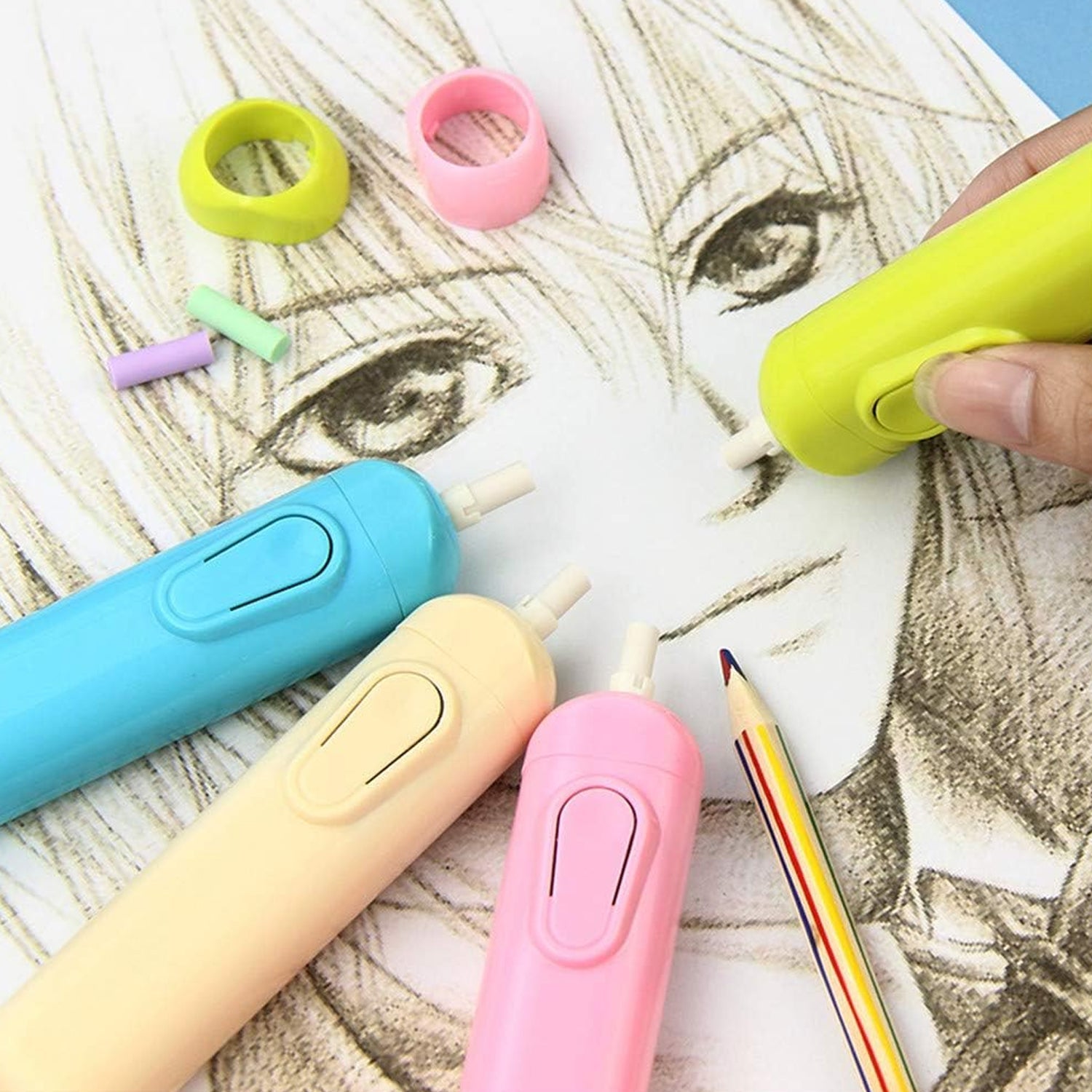 4189 Electric Eraser Kit Automatic Pencil Eraser Battery Operated with 10 Eraser Refills Suitable for use with Graphite Pencils Drawing Painting Sketching Drafting Supplies Stationery Child Gifts (Battery Not Included) 4189 Electric Eraser Kit Automatic Pencil Eraser Battery Operated with 10 Eraser Refills Suitable for use with Graphite Pencils Drawing Painting Sketching Drafting Supplies Stationery Child Gifts (Battery Not Included)